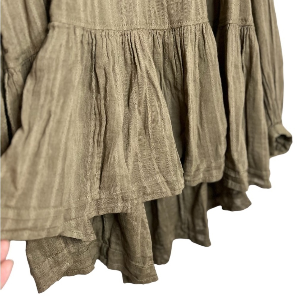 American Eagle Oversized green babydoll blouse - long sleeve, Size XS - Picture 6 of 12